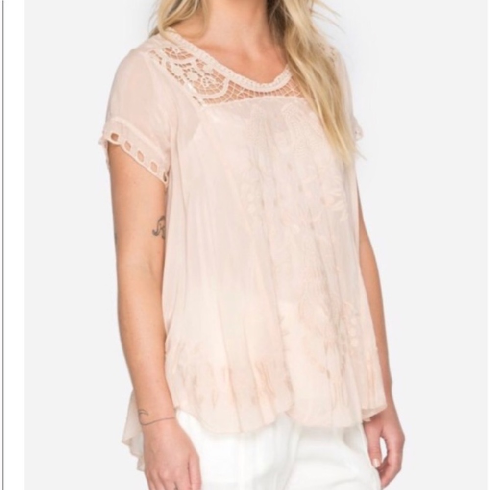Johnny Was Blush Melrose Lace Top